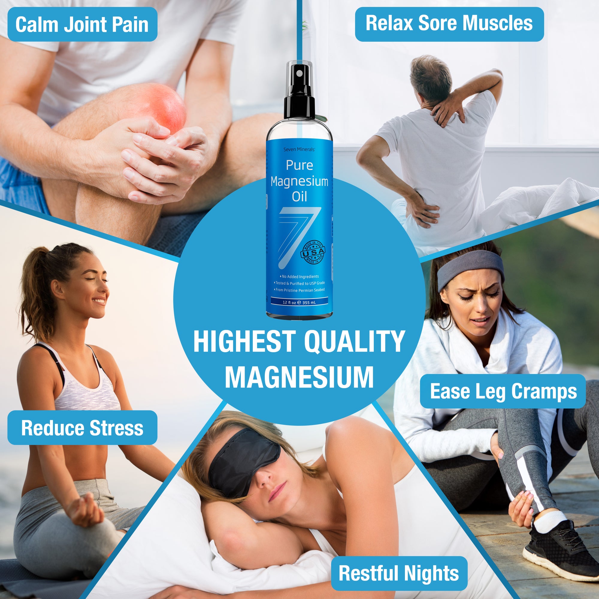 USP Grade Magnesium Oil,  BIG 12  oz