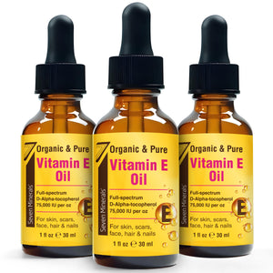 Ultra Pure Vitamin E Oil - 75,000 IU Full-Spectrum D-Alpha Tocopherol, 1 Fl Oz