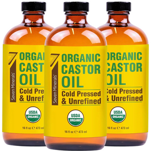 Glass Bottle Organic Castor Oil 16 fl oz