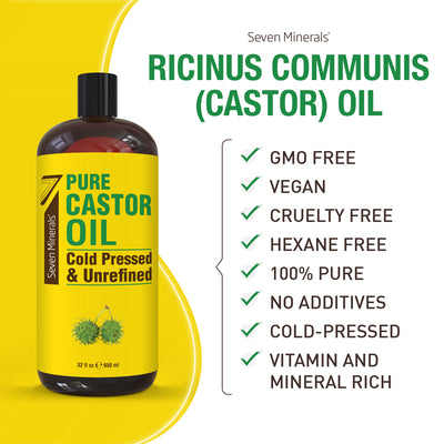 Cold Pressed Castor Oil (Shipping Within USA only) - Seven Minerals